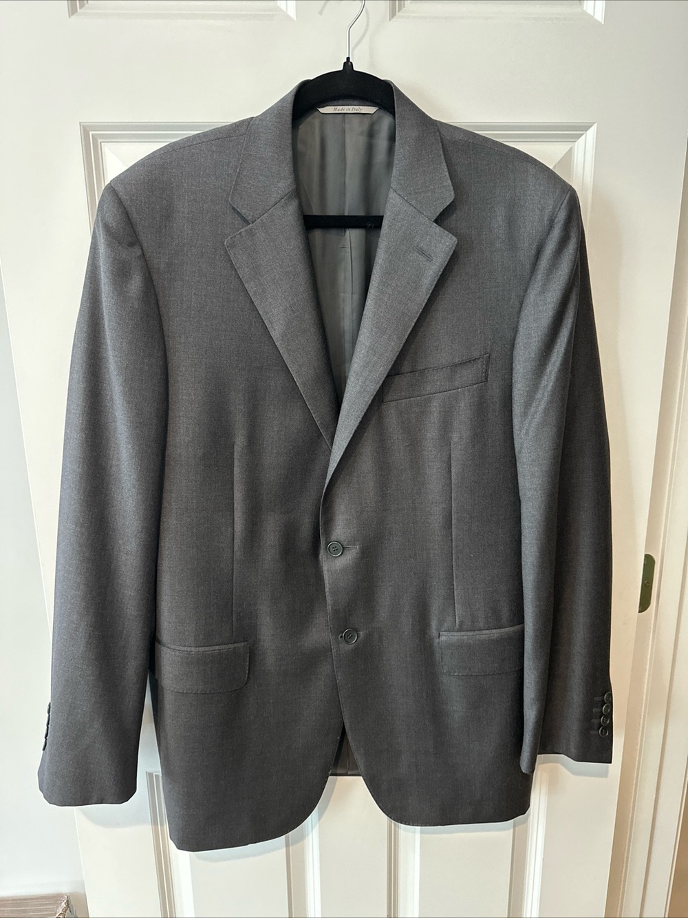 Canali Men's Gray Wool 2 Button Blazer Luxury Italian Classic 54L IT/ 44L US